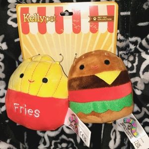 Squishmallow FLOYD CARL DOG TOY KELLYPETS french fries hamburger NWT KELLYTOY